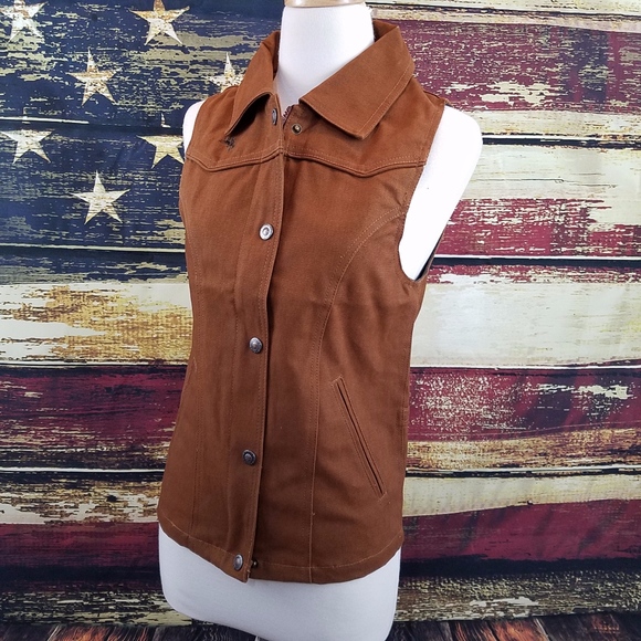Wyoming Traders Jackets & Blazers - WYOMING TRADERS ARIZONA SNAP UP WESTERN VEST - CINNAMON